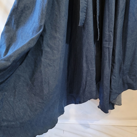 Ashley Stewart Plus Size Blue Denim Button-Up Shirt Dress Sz 34/36 Minimalist - Picture 6 of 12